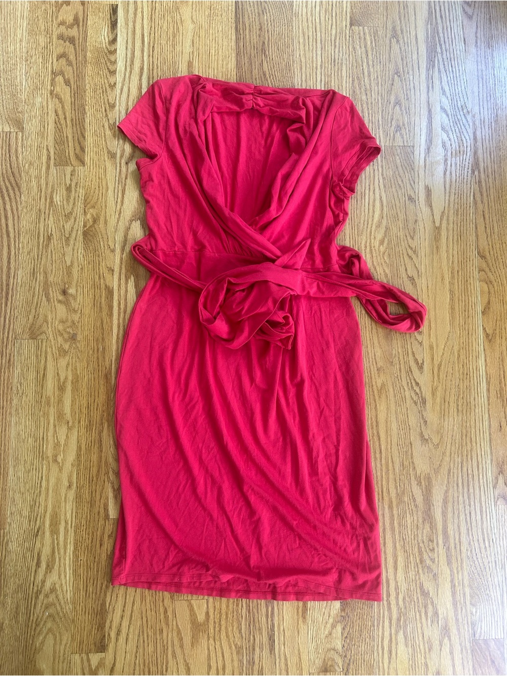 Adrianna Papell Hot Pink Wrap-Style Mini Dress